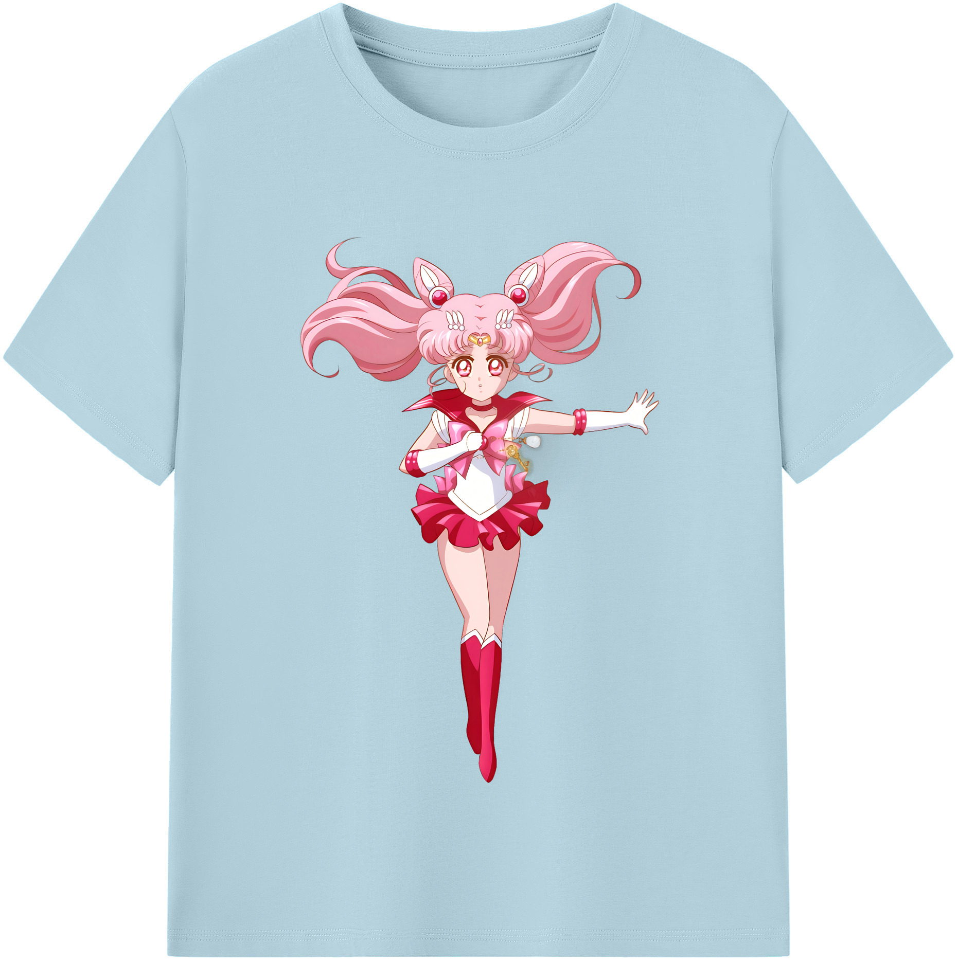 （画像用） 美少女戦士セーラームーン ちびうさ Sailor Moon Chibiusa Tsukino Usagi Small Lady Serenity 綿100％半袖Tシャツ（フロントプリント）
